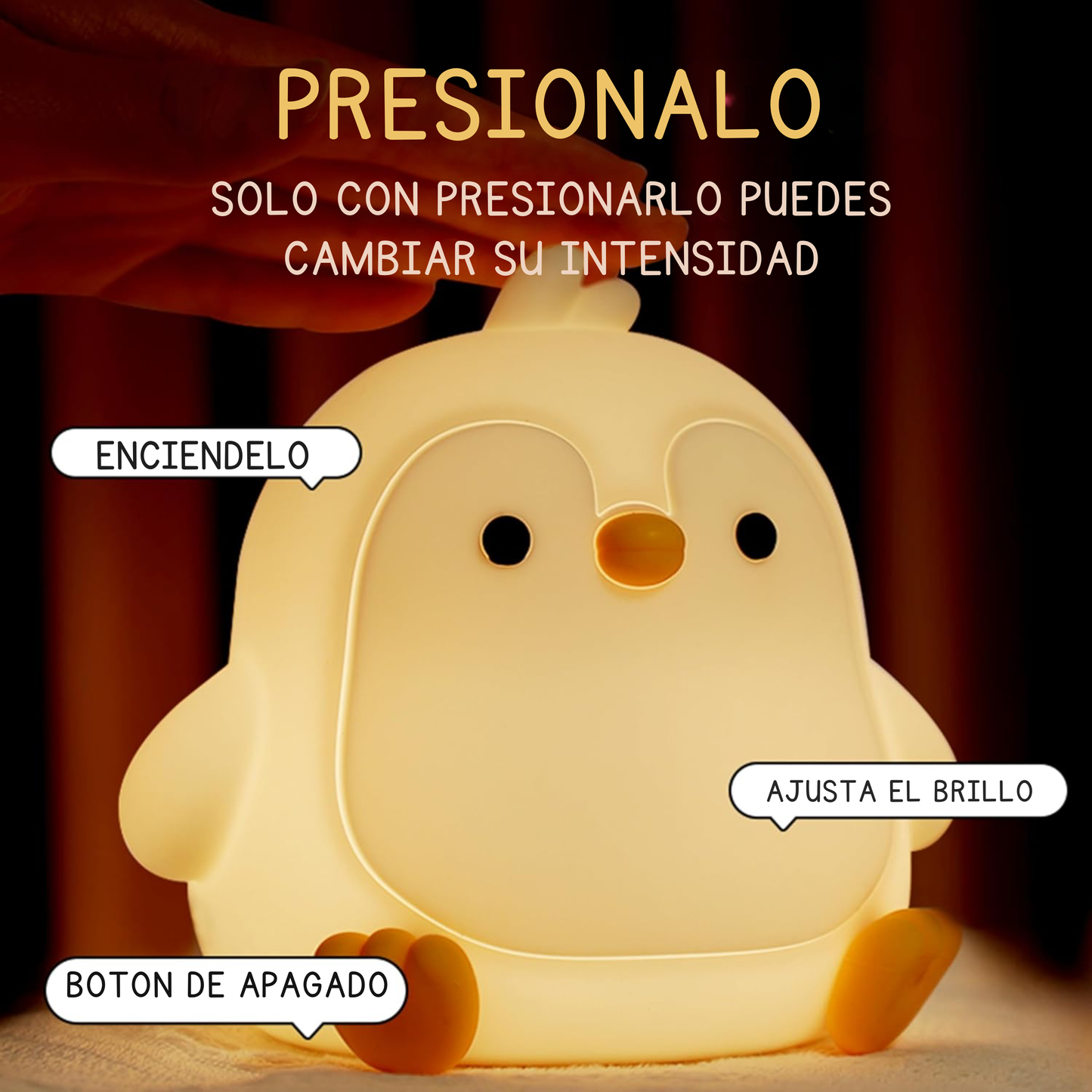 Lampara de noche de pinguino