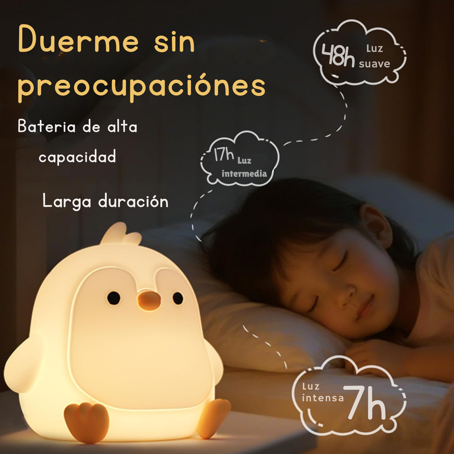 Lampara de noche de pinguino