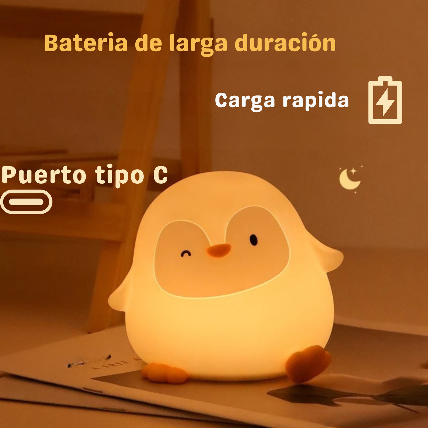 Lampara de noche de pinguino