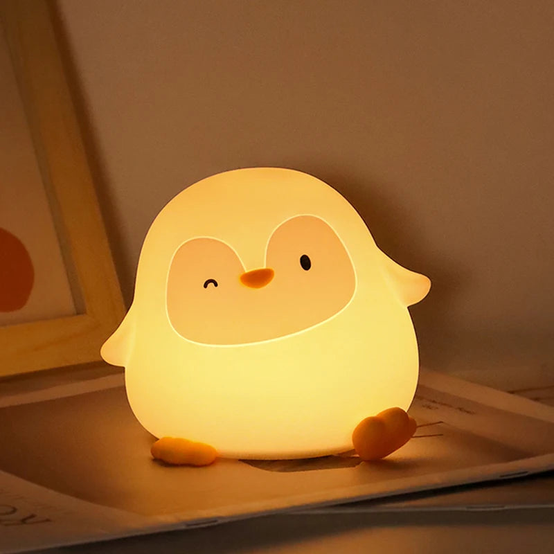 Novelty Animal Silicone Night Light Fox Rabbit Nursery Nightlight Rechargeable Timing Touch Sensor Bedside Table Lamp for Room